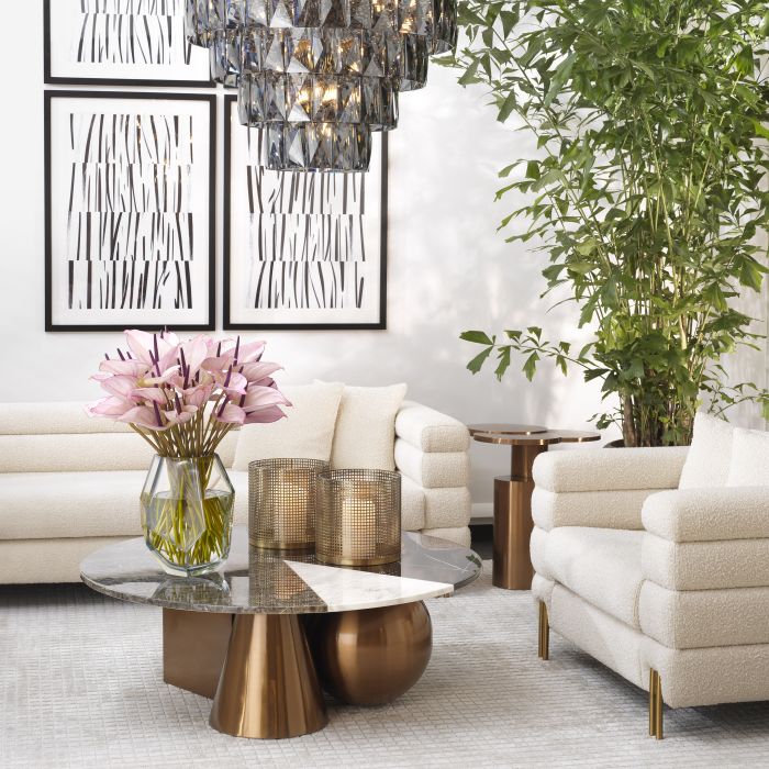 Fauteuil bouclé crème | Eichholtz York