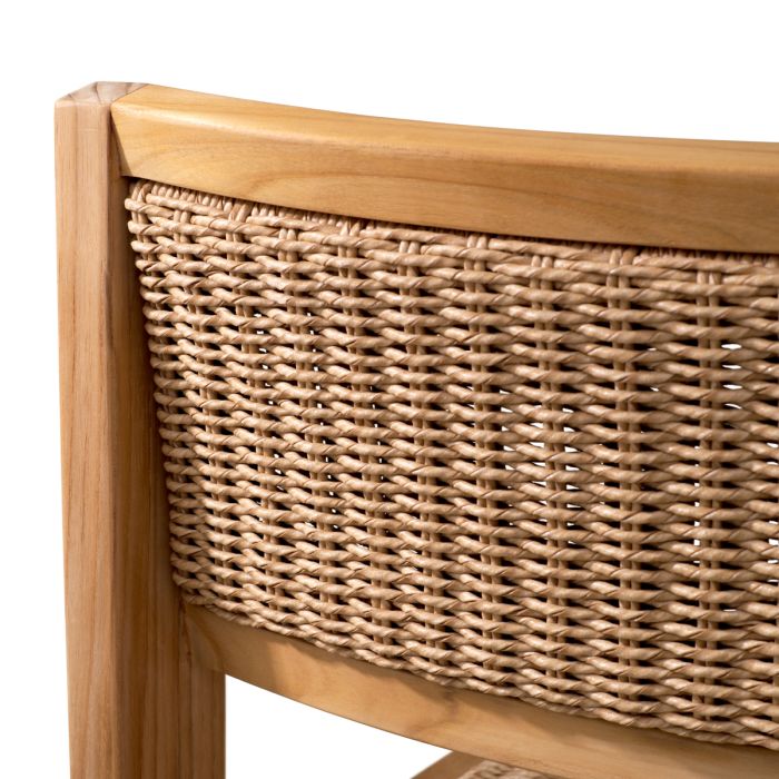 Chaise extérieure avec teck et cordage marron | Eichholtz Niclas