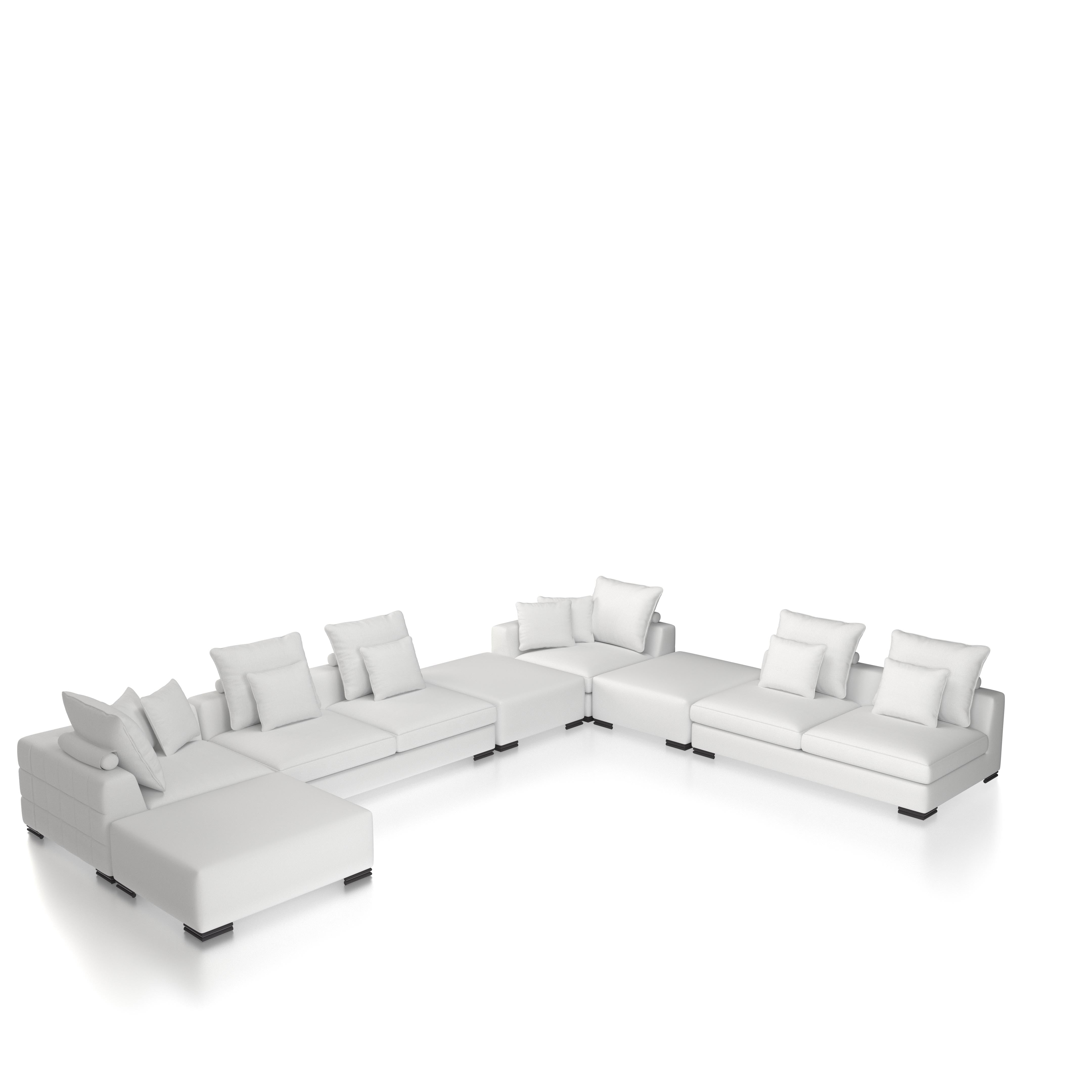 Canapé modulable 2 places en tissu blanc Avalon | Eichholtz Clifford - vue d'ambiance | REMO-HOME