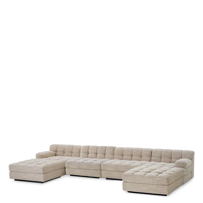 Module d'angle gauche en tissu sable | Eichholtz Dean