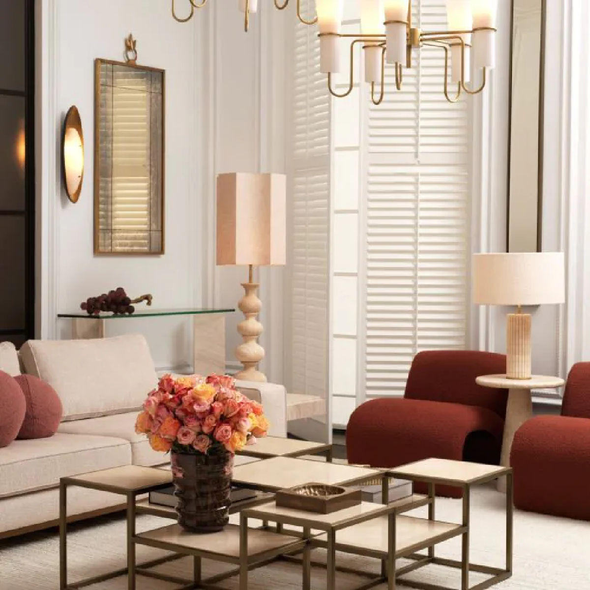 Applique murale dorée en verre blanc | Eichholtz Venova | REMO-HOME, mobilier et décoration d'intérieur