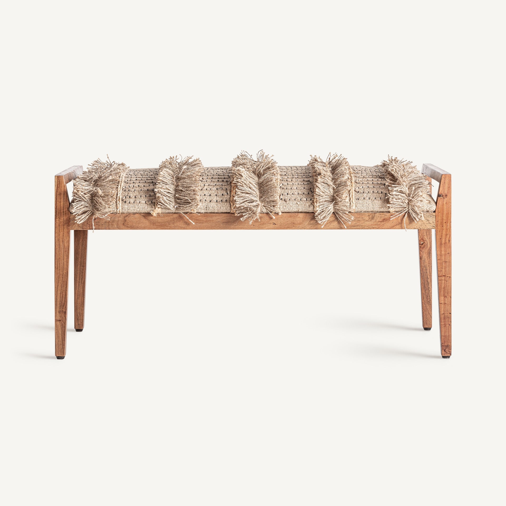 Banc bois mangue coton jute beige | VICAL Jacquard | REMO-HOME, mobilier design et décoration d'intérieur