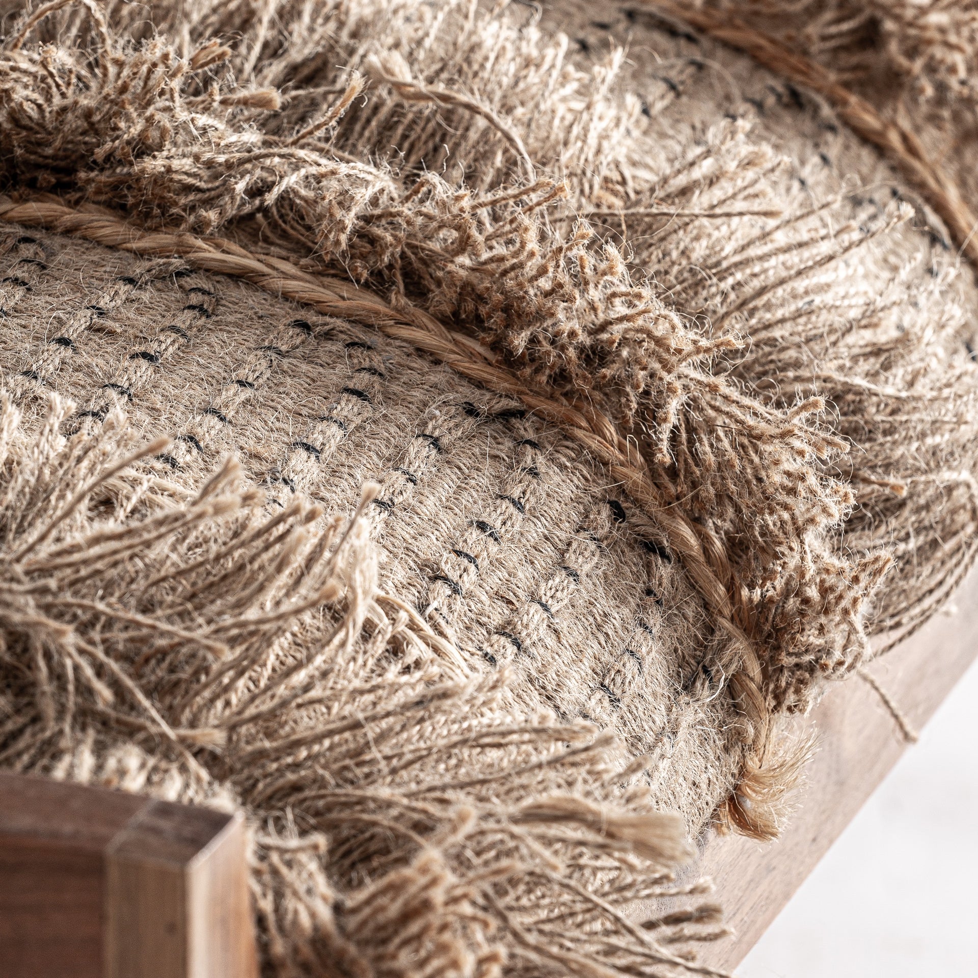 Banc bois mangue coton jute beige | VICAL Jacquard | REMO-HOME, mobilier design et décoration d'intérieur