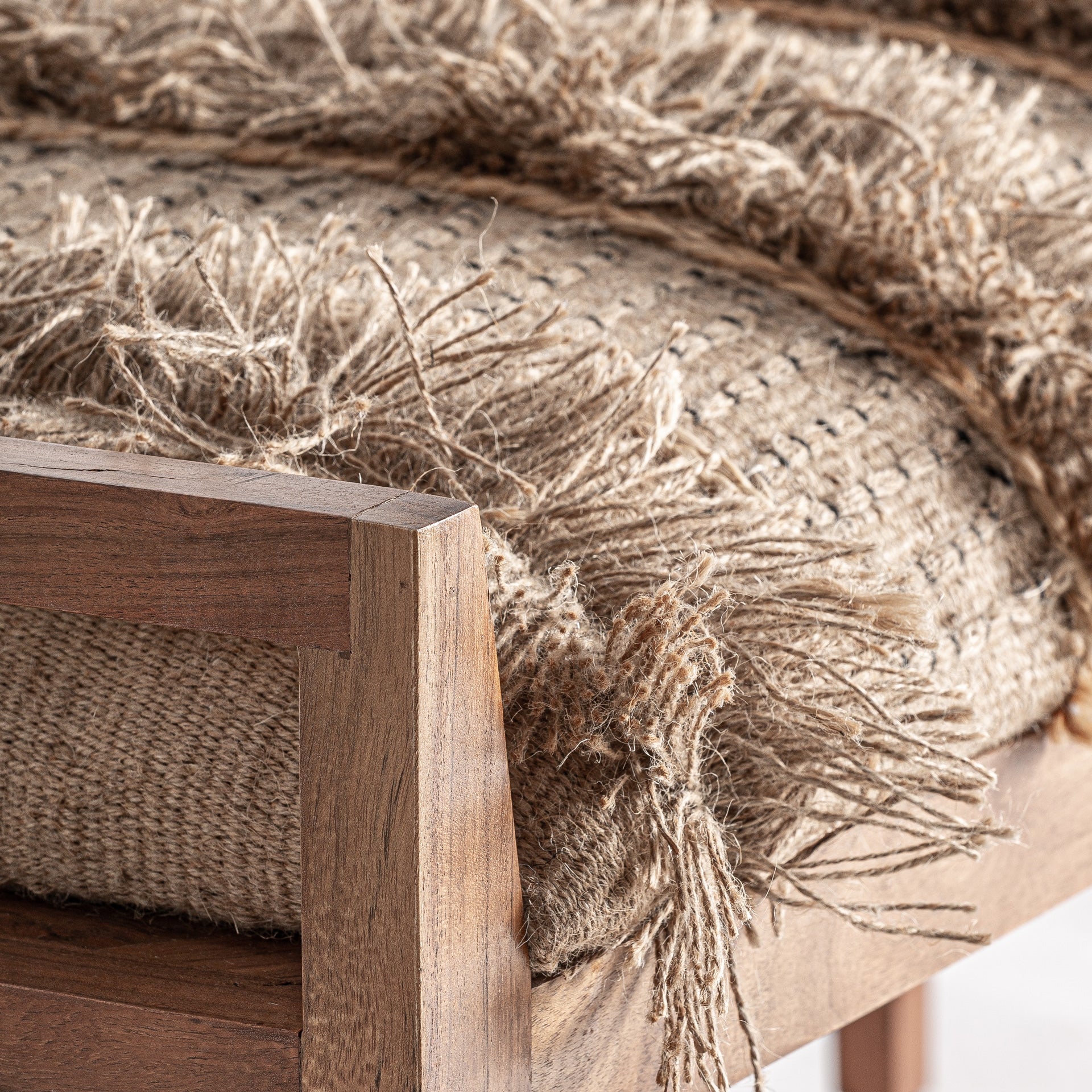 Banc bois mangue coton jute beige | VICAL Jacquard | REMO-HOME, mobilier design et décoration d'intérieur