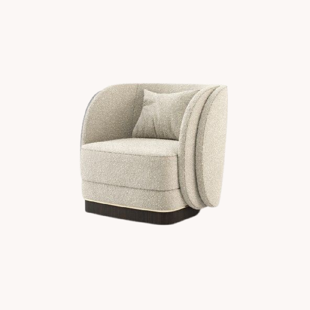 Fauteuil en tissu beige | Laskasas Ambrose