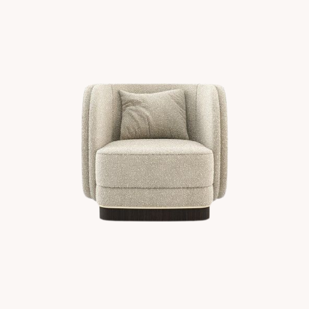 Fauteuil en tissu beige | Laskasas Ambrose