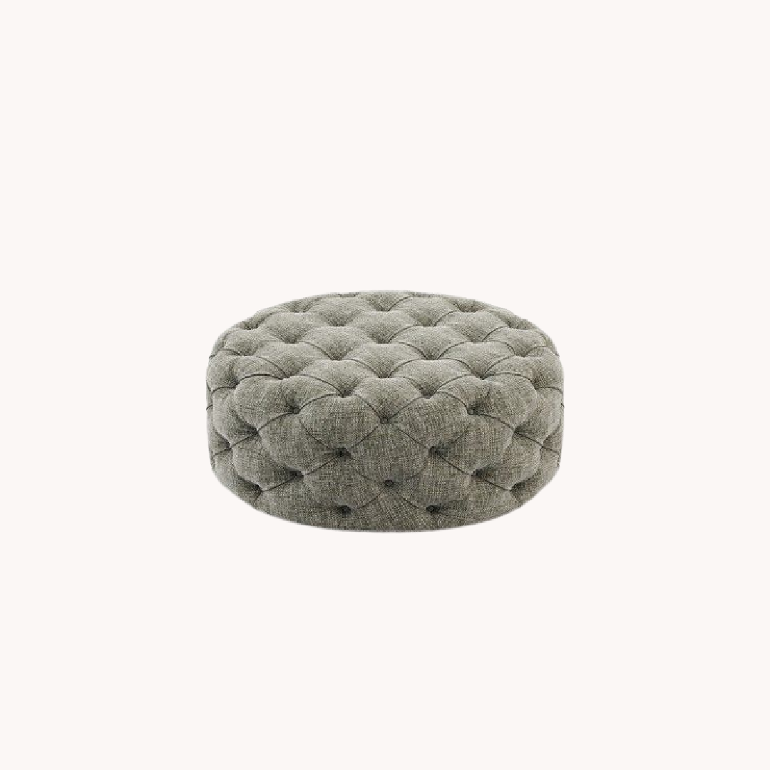 Pouf tissu gris chiné | Laskasas Bur