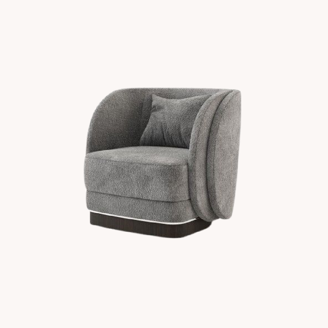 Fauteuil en tissu beige | Laskasas Ambrose