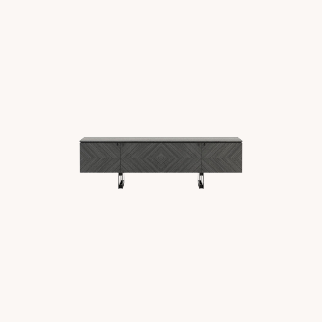 Meuble TV rectangulaire en eucalyptus gris mat | Laskasas Boris | REMO, mobilier et décoration d'intérieur