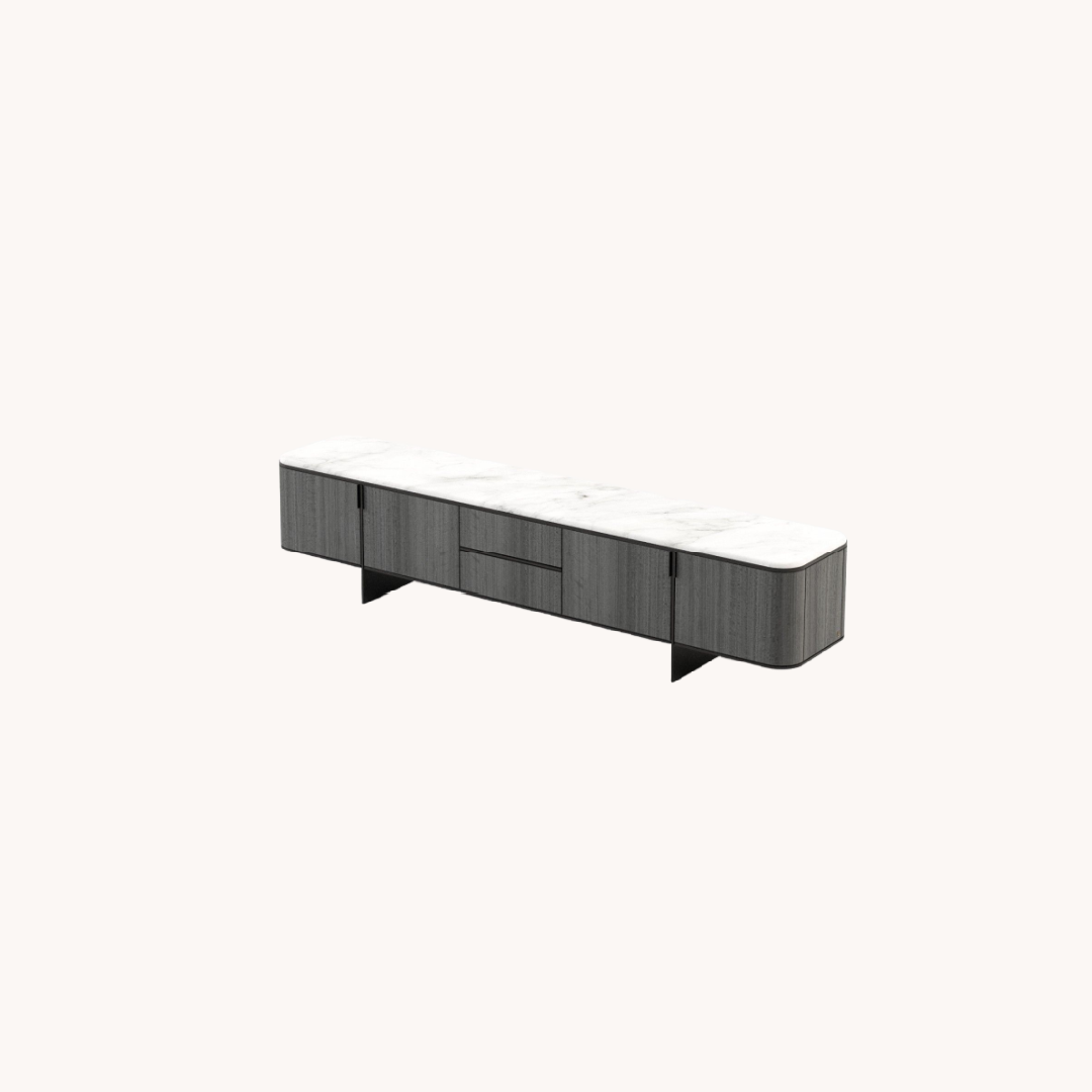 Meuble TV rectangulaire en eucalyptus gris mat | Laskasas Brown | REMO, mobilier et décoration d'intérieur