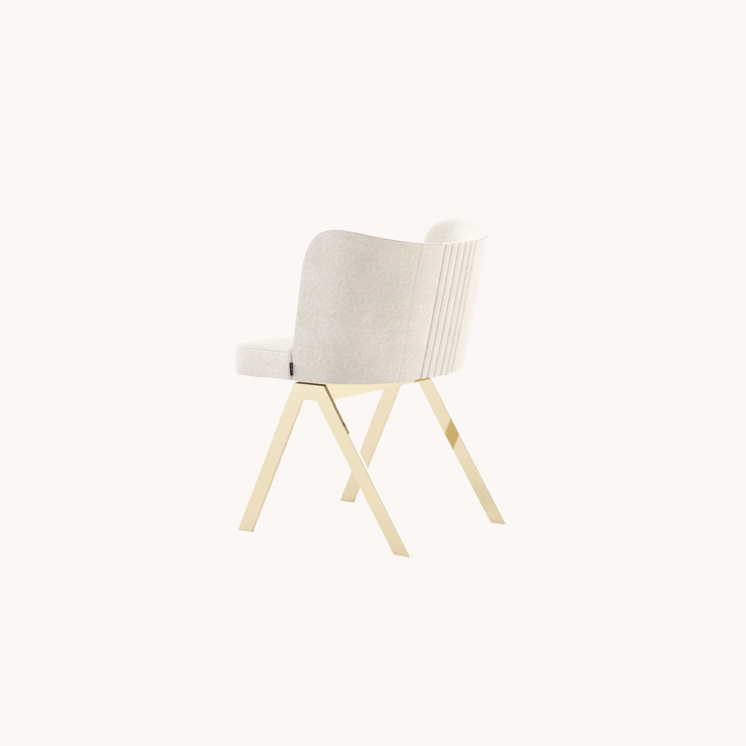 Chaise de salle à manger en tissu blanc | Laskasas Gordon | REMO, mobilier et décoration d'intérieur