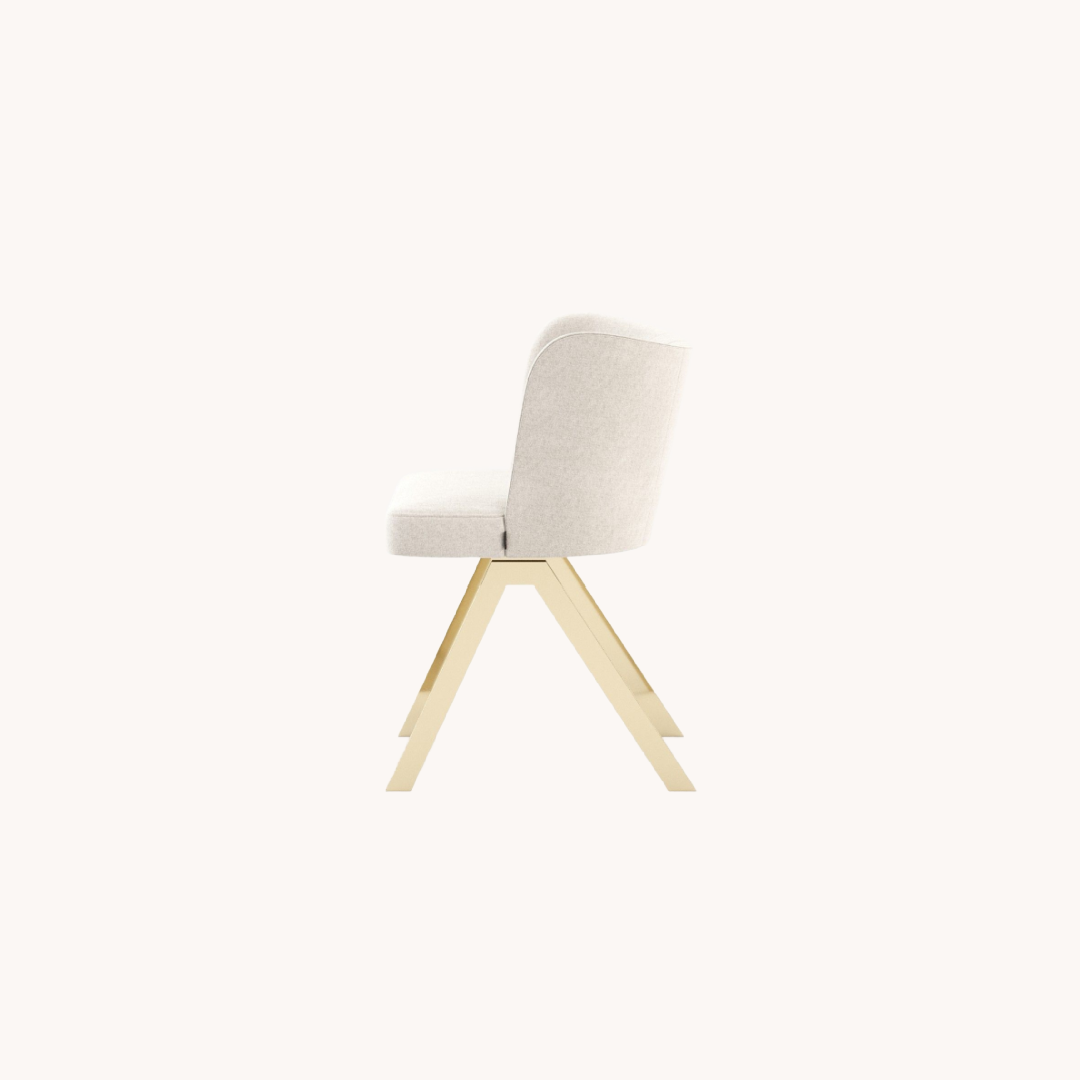 Chaise de salle à manger en tissu blanc | Laskasas Gordon | REMO, mobilier et décoration d'intérieur