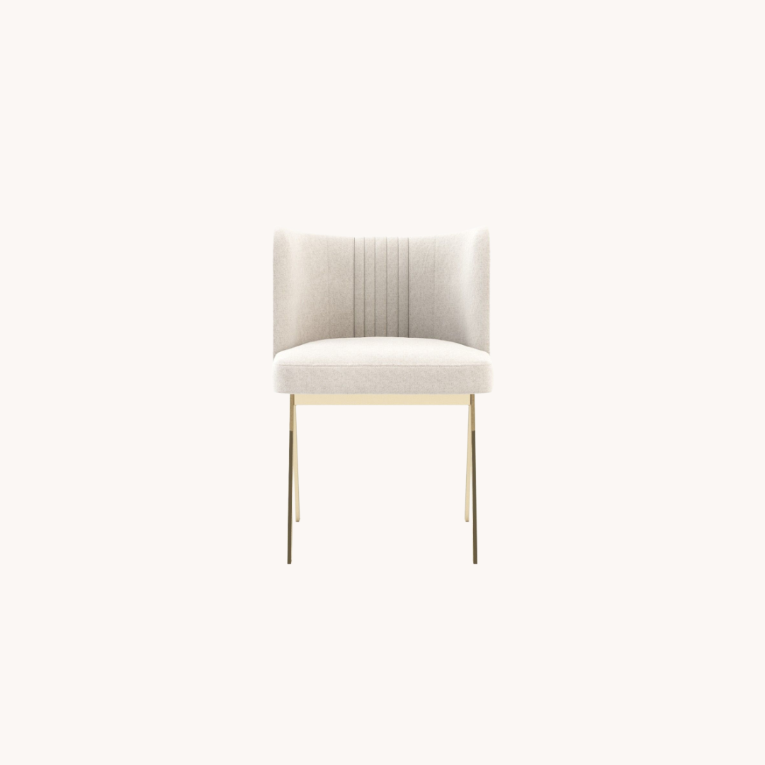 Chaise de salle à manger en tissu blanc | Laskasas Gordon | REMO, mobilier et décoration d'intérieur