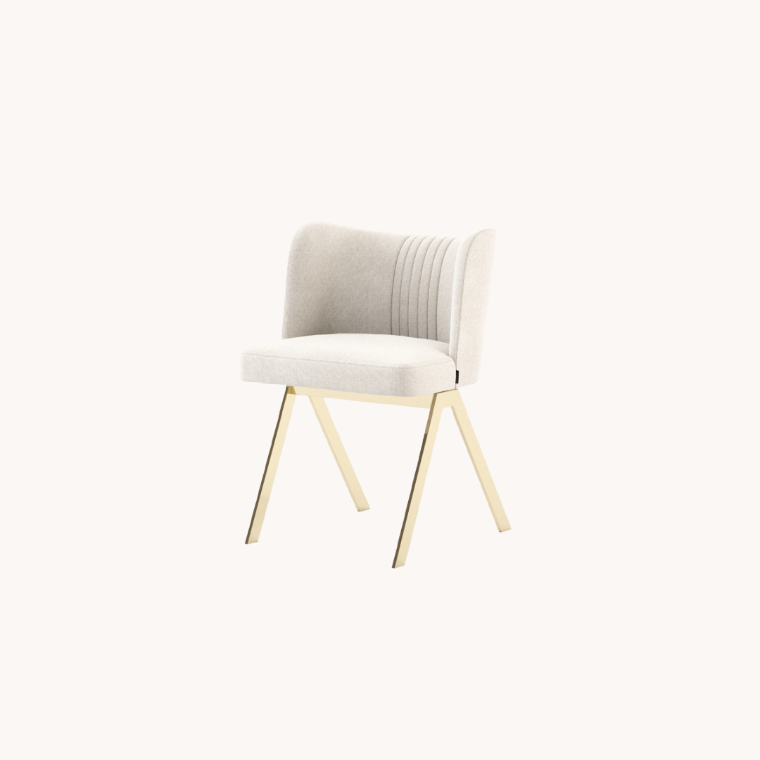 Chaise de salle à manger en tissu blanc | Laskasas Gordon | REMO, mobilier et décoration d'intérieur