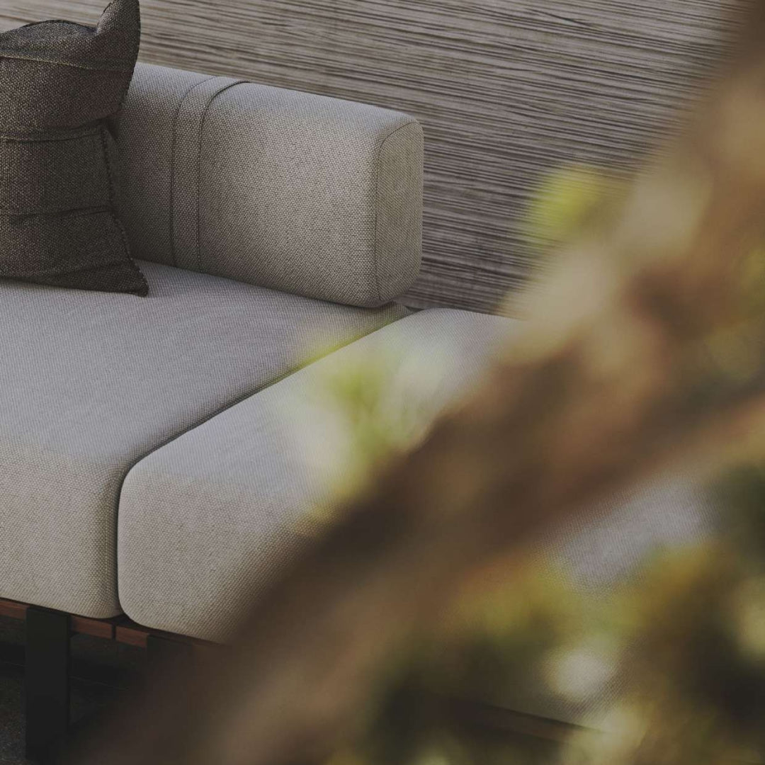 Outdoor pouf in sand fabric | Laskasas Salim