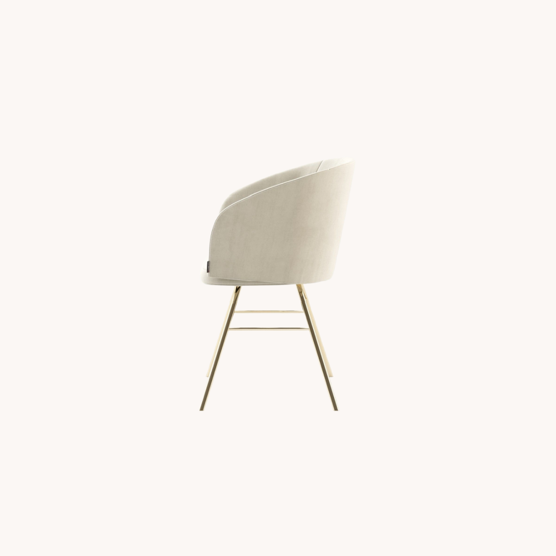 Chaise de salle à manger en tissu crème | Laskasas Ferrara | REMO, mobilier et décoration d'intérieur