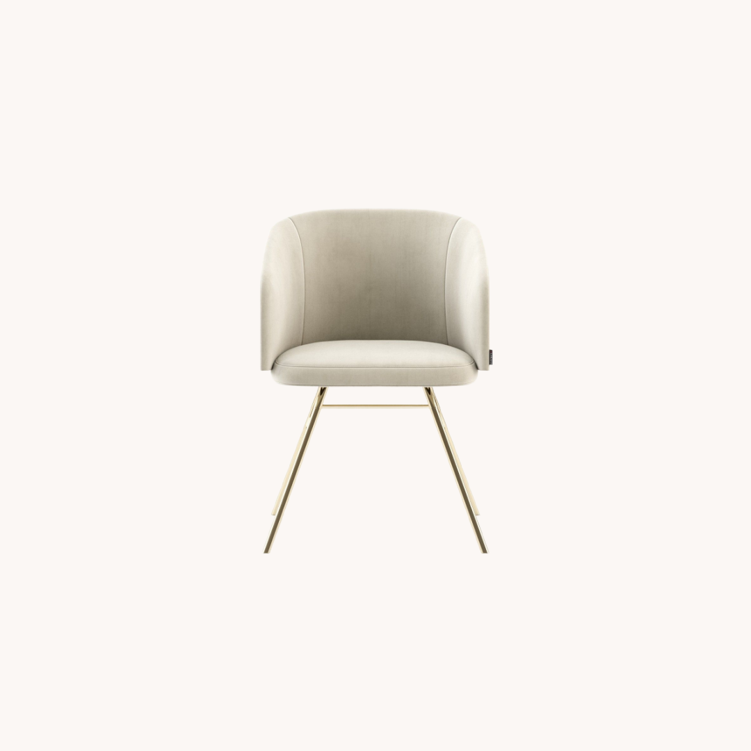 Chaise de salle à manger en tissu crème | Laskasas Ferrara | REMO, mobilier et décoration d'intérieur