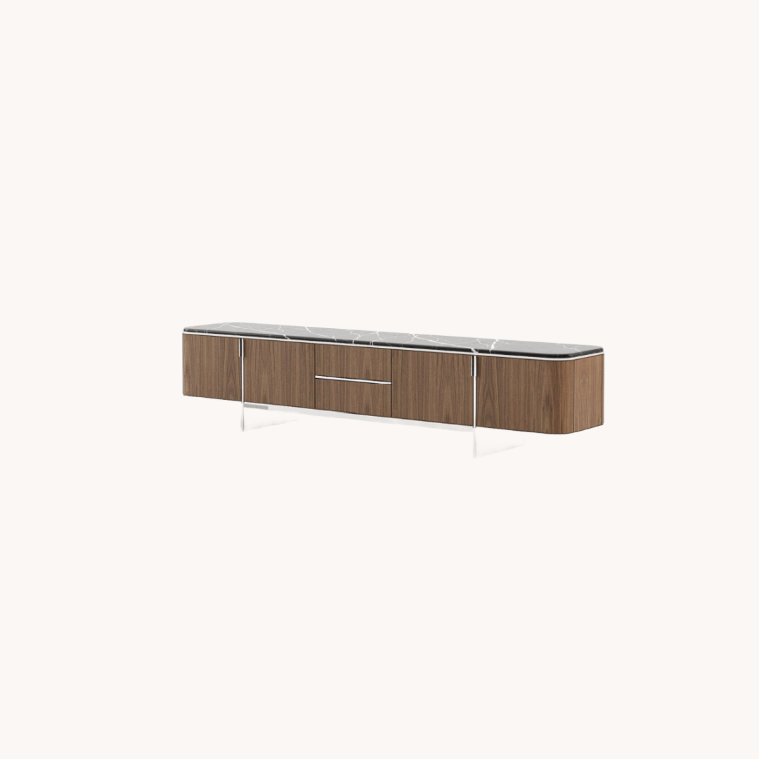 Meuble TV rectangulaire en noyer mat | Laskasas Brown | REMO, mobilier et décoration d'intérieur