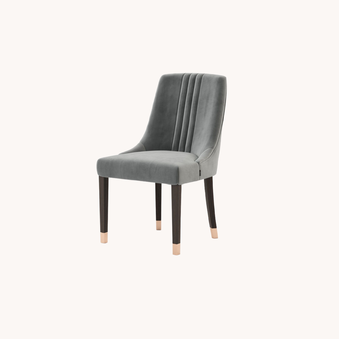 Chaise de salle à manger en tissu anthracite | Laskasas Prestige | REMO, mobilier et décoration d'intérieur