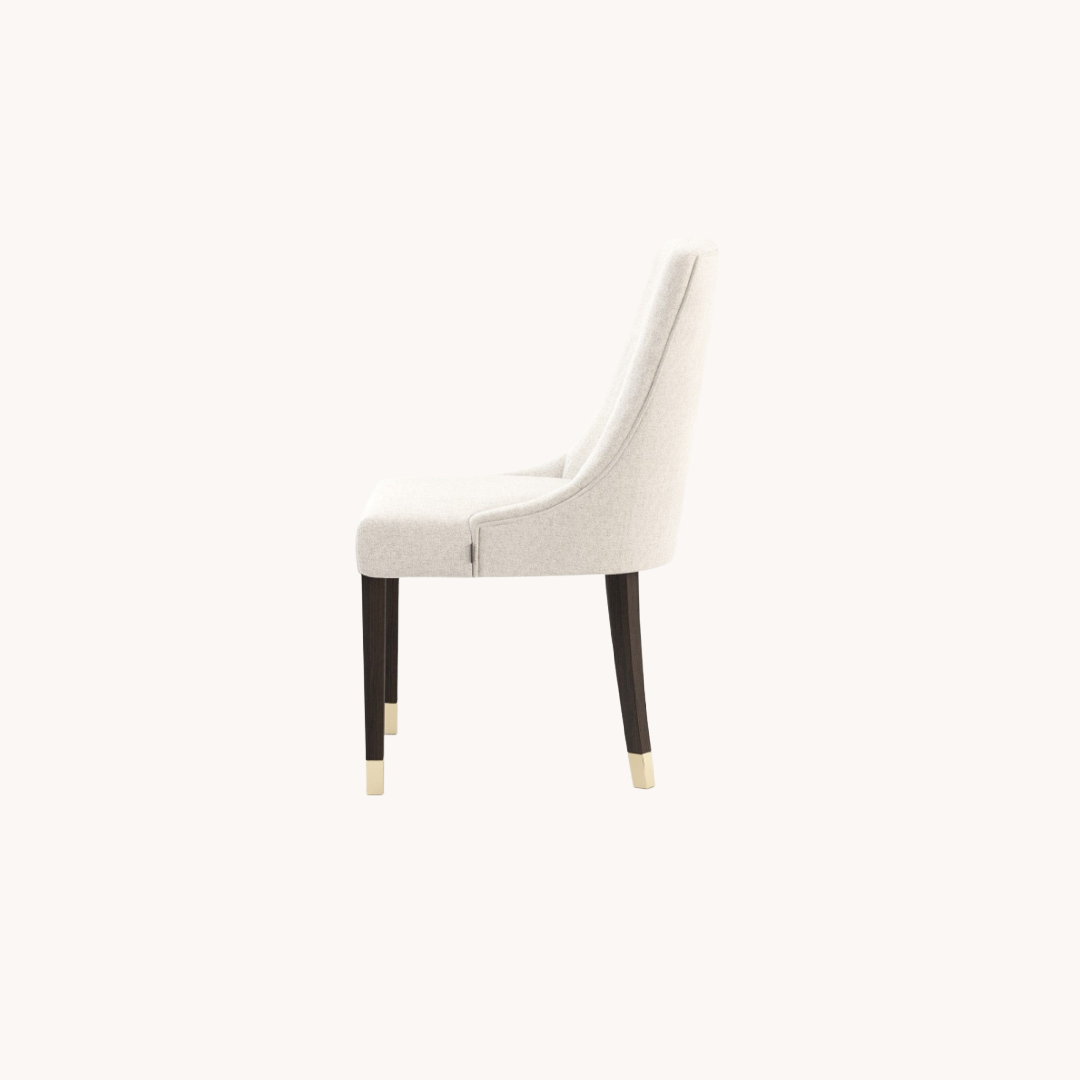 Chaise de salle à manger en tissu blanc | Laskasas Prestige | REMO, mobilier et décoration d'intérieur