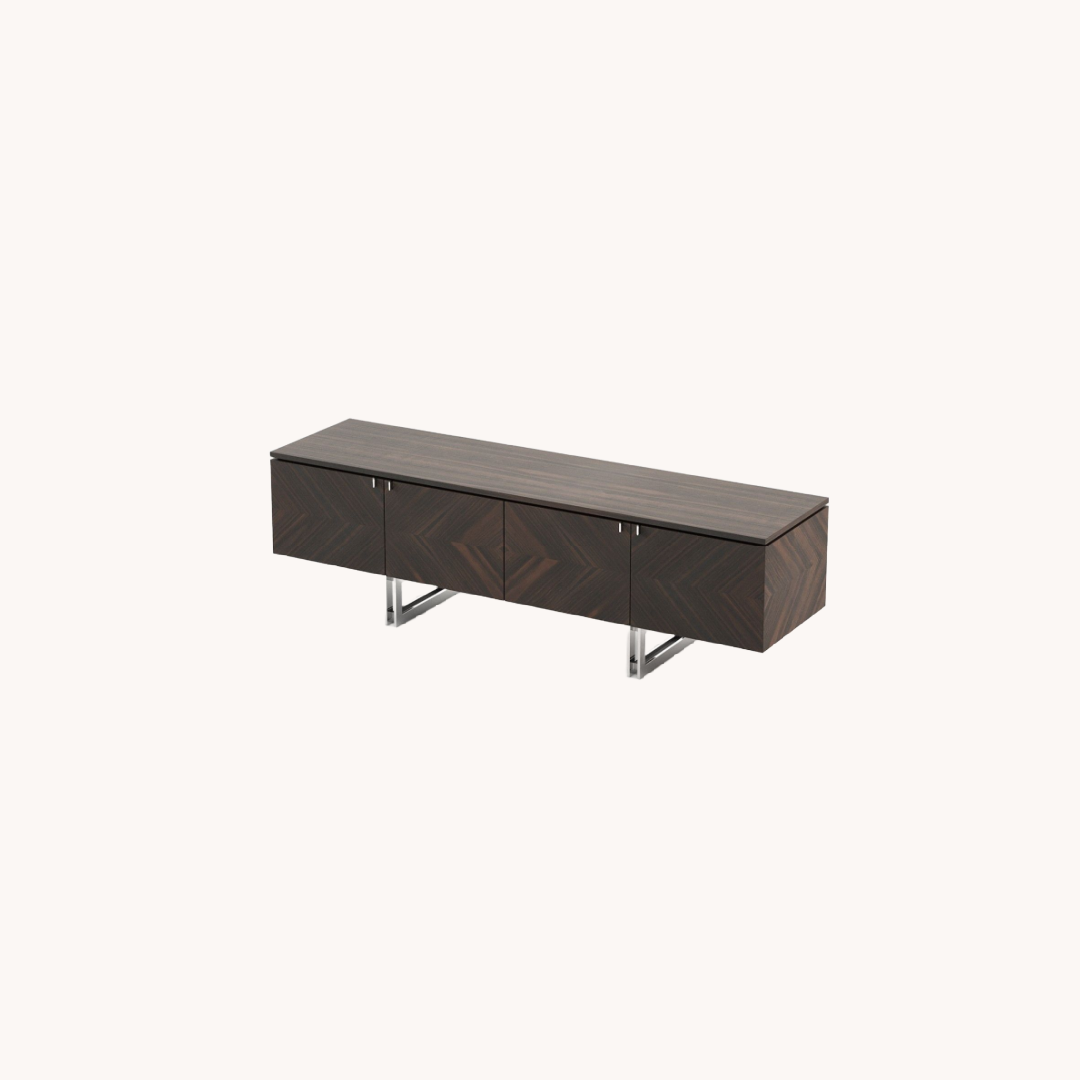 Meuble TV rectangulaire en eucalyptus fumé mat | Laskasas Boris | REMO, mobilier et décoration d'intérieur