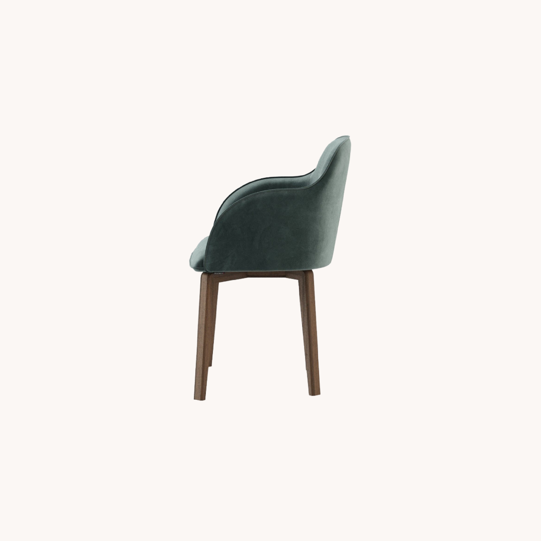 Chaise de salle à manger en tissu turquoise | Laskasas Clyde | REMO, mobilier et décoration d'intérieur