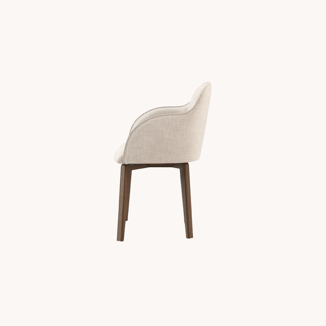 Chaise de salle à manger en tissu blanc | Laskasas Clyde | REMO, mobilier et décoration d'intérieur