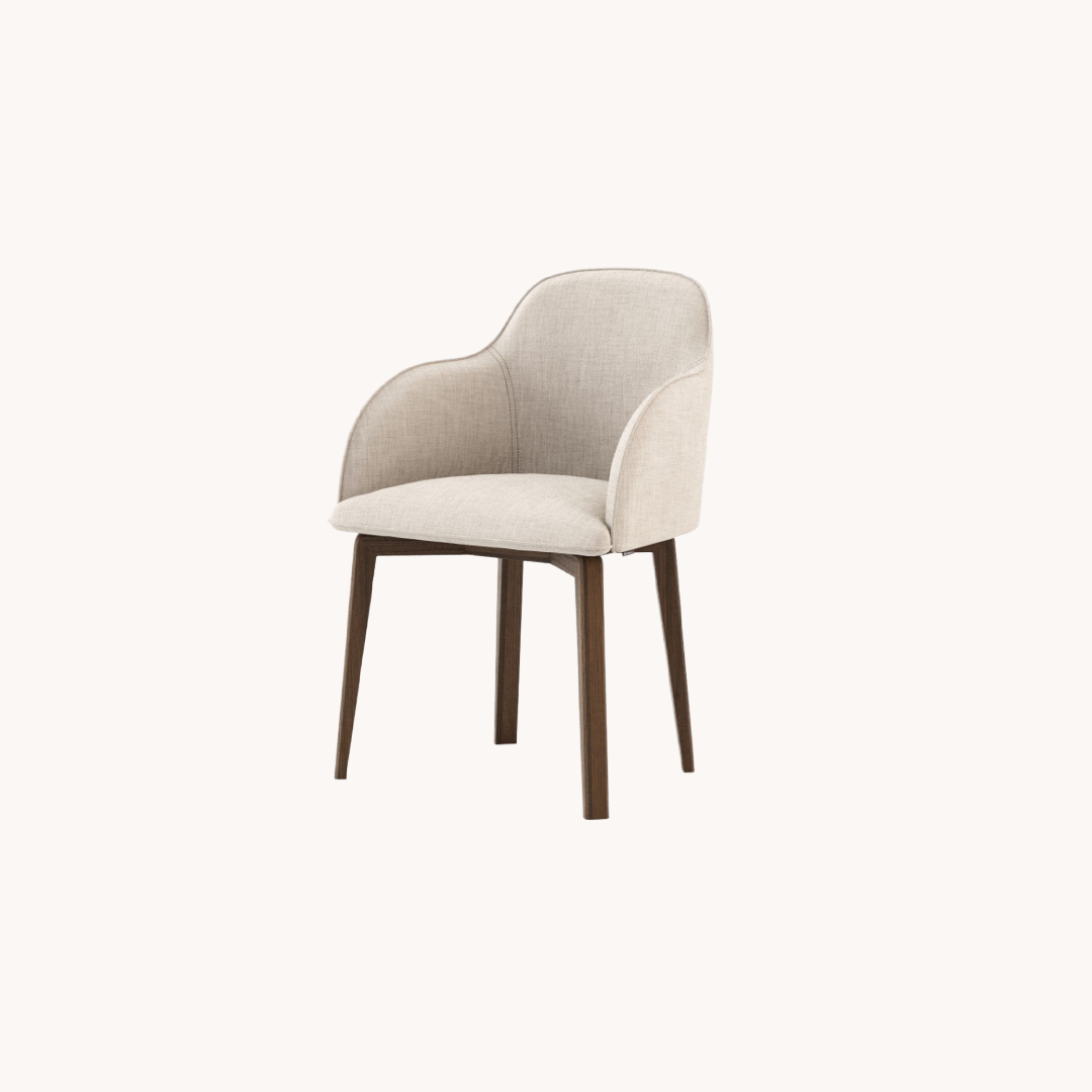 Chaise de salle à manger en tissu blanc | Laskasas Clyde | REMO, mobilier et décoration d'intérieur