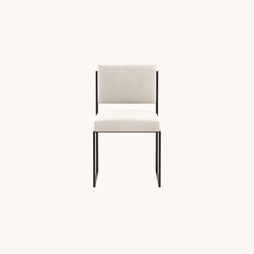 Chaise de salle à manger en tissu blanc | Laskasas Achile | REMO, mobilier et décoration d'intérieur