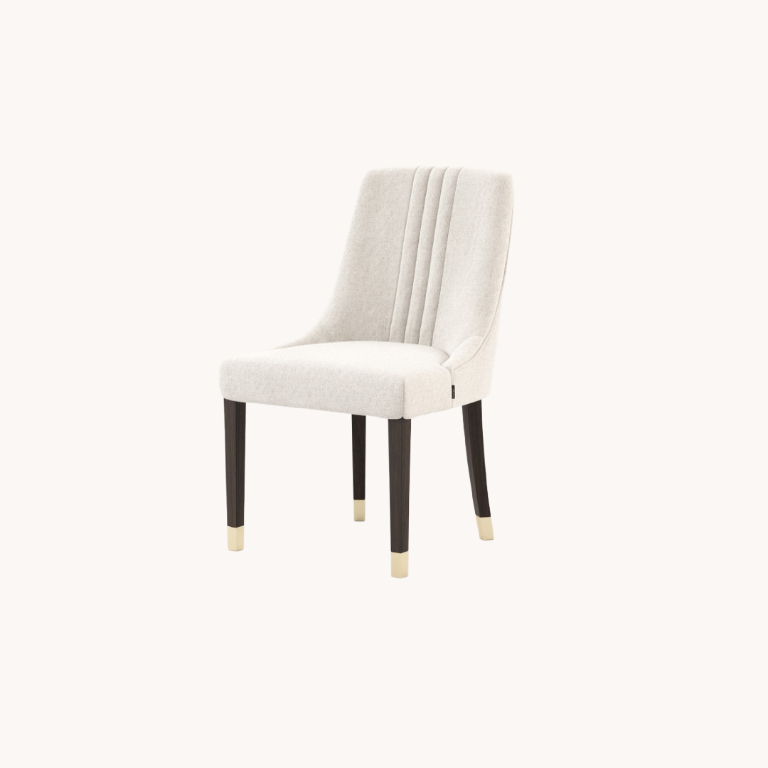 Chaise de salle à manger en tissu blanc | Laskasas Prestige | REMO, mobilier et décoration d'intérieur