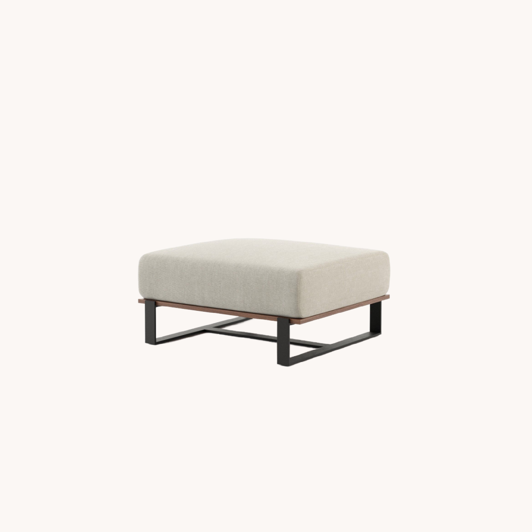 Outdoor pouf in sand fabric | Laskasas Salim