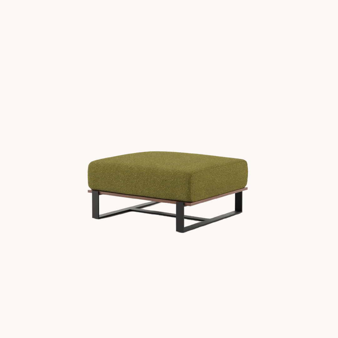 Pouf d'extérieur en tissu vert | Laskasas Salim | REMO, mobilier et décoration d'intérieur