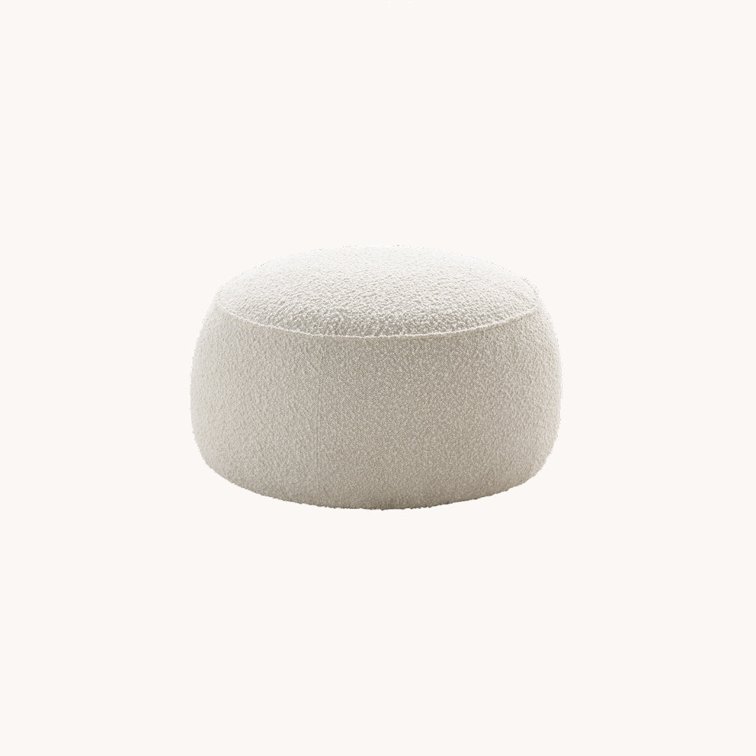 Pouf en tissu blanc cassé | Grado Fagao