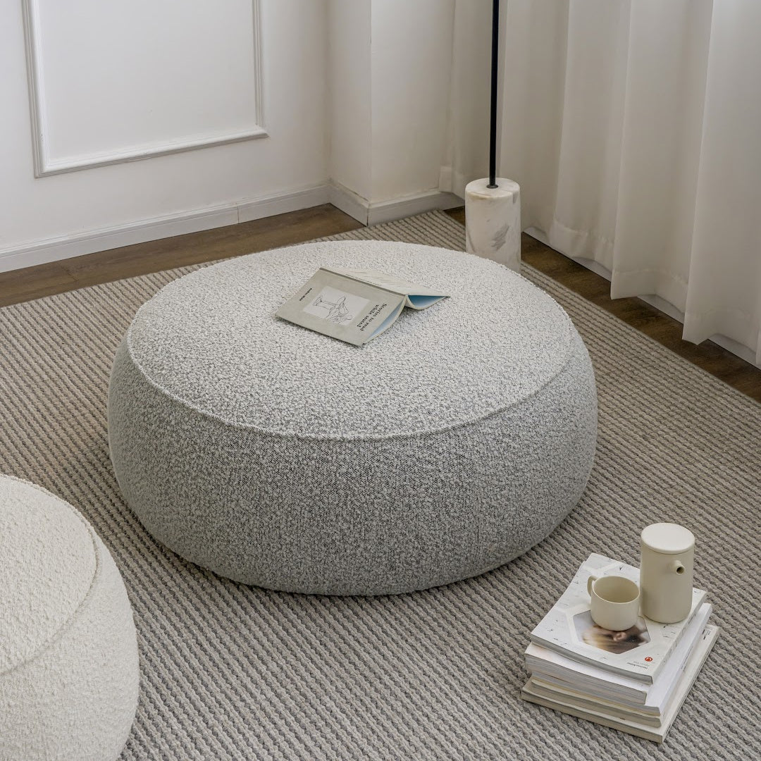 Pouf en tissu gris | Grado Fagao