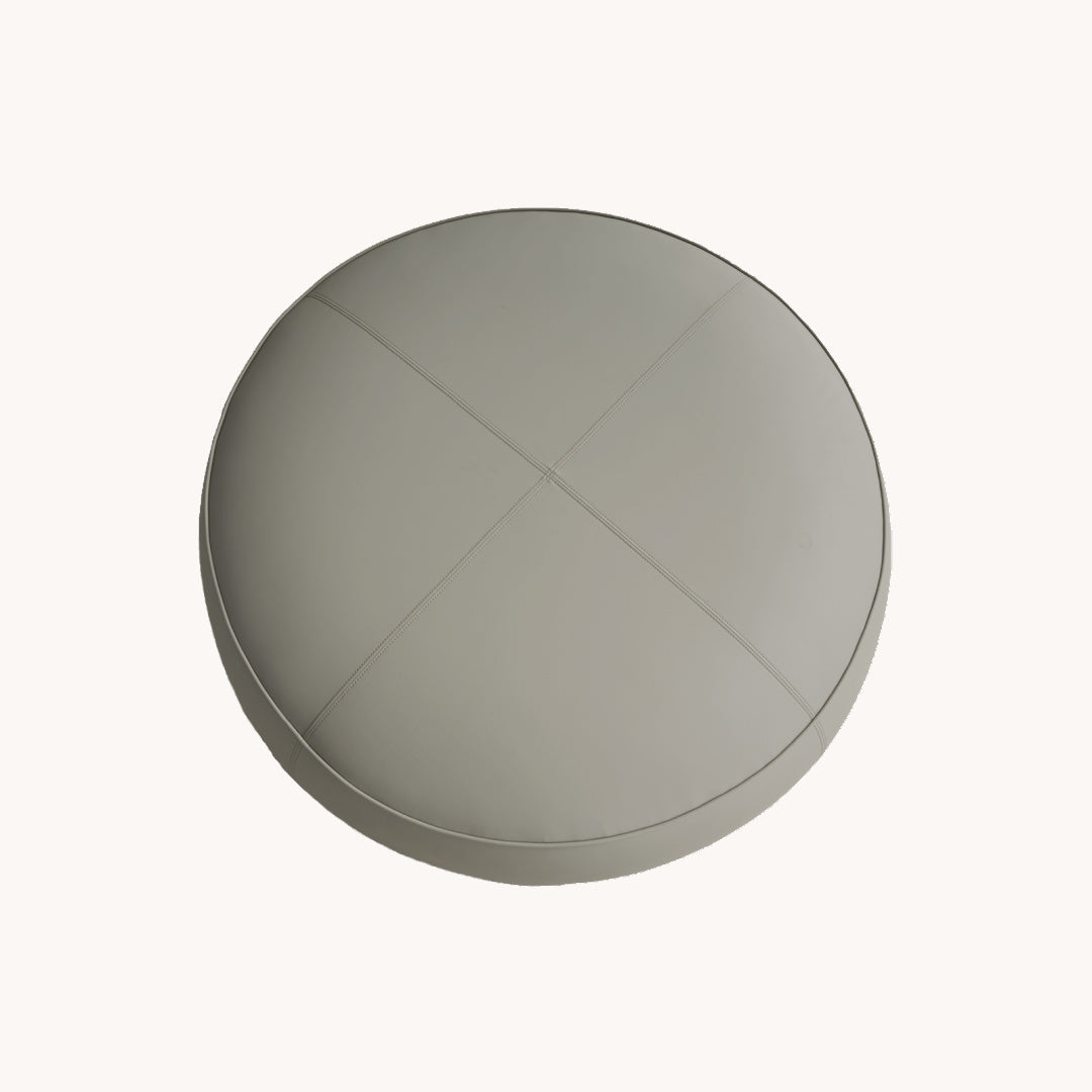 Pouf en simili cuir gris | Grado Fagao XL