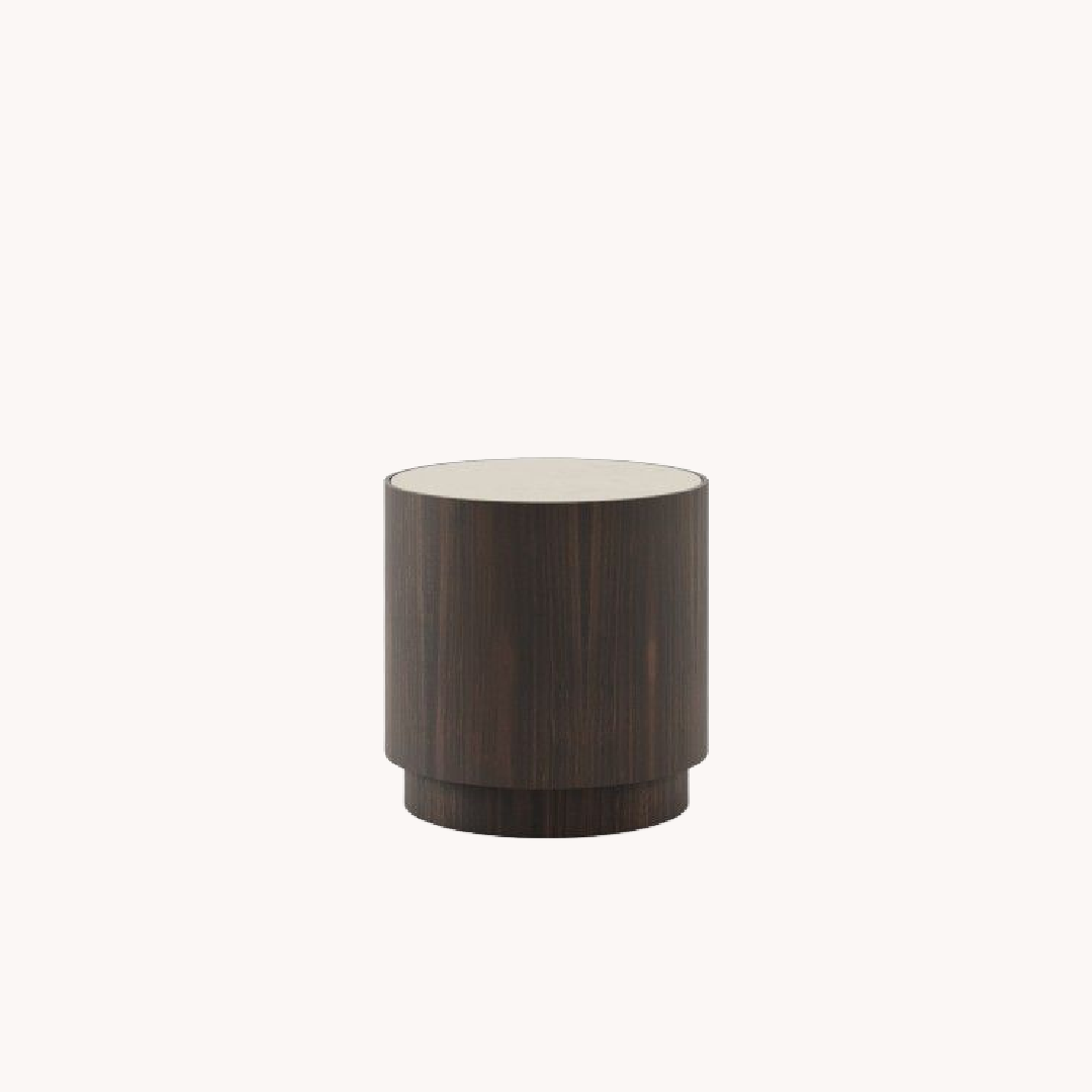 Table d'appoint en bois d'eucalyptus fume marron | Laskasas Gold