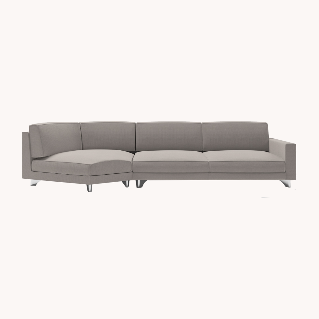 Canapé 4 places en tissu gris | Grado Pent