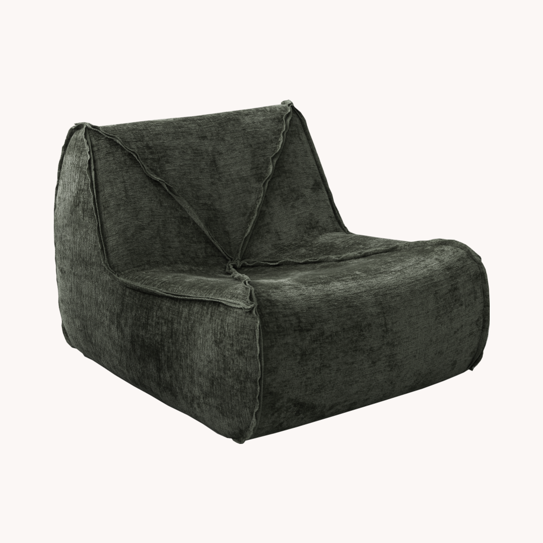 Fauteuil d'appoint en tissu vert chamoisé | Grado Zong