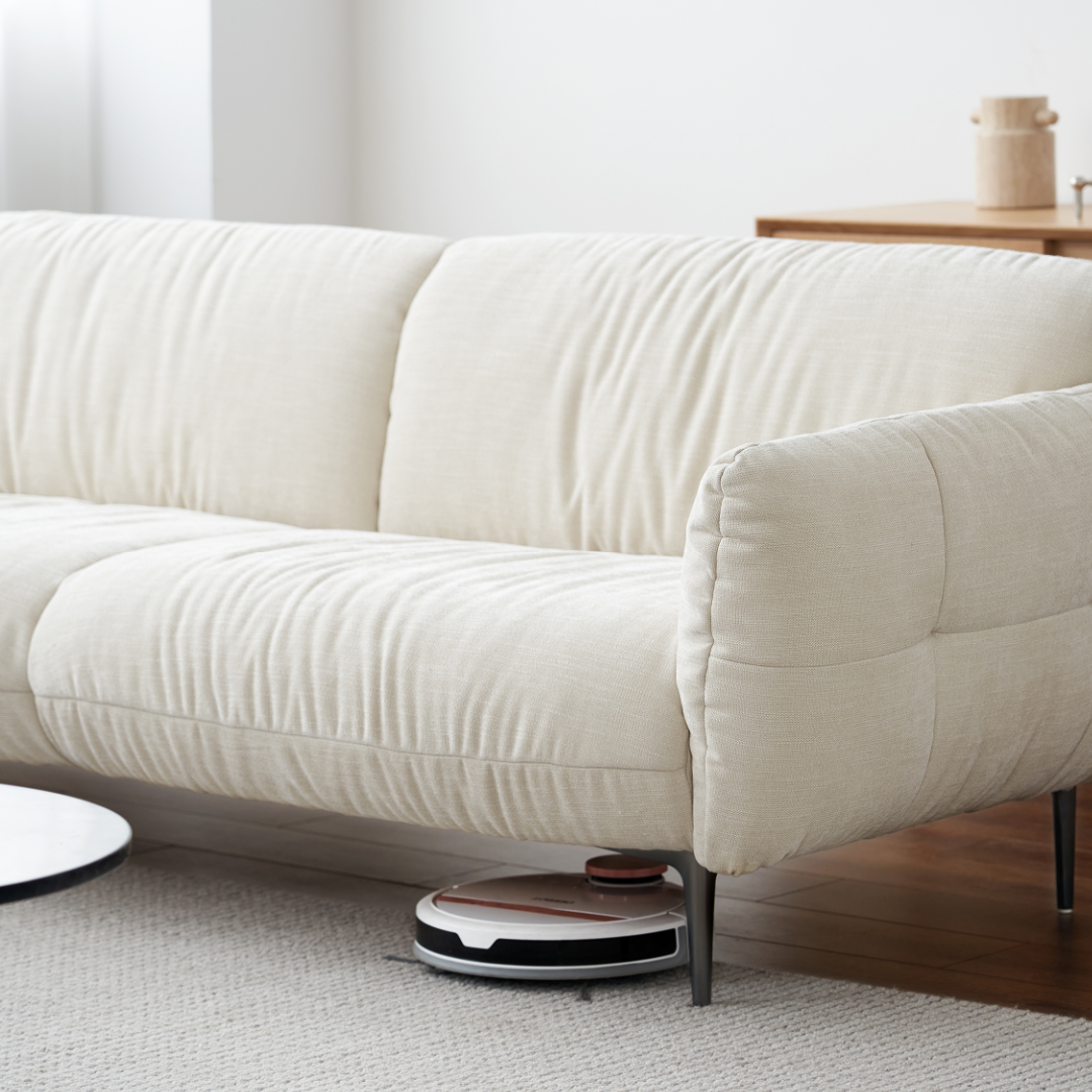 3-seater sofa in off-white fabric | Grado Wet