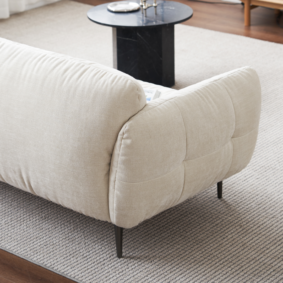 3-seater sofa in off-white fabric | Grado Wet