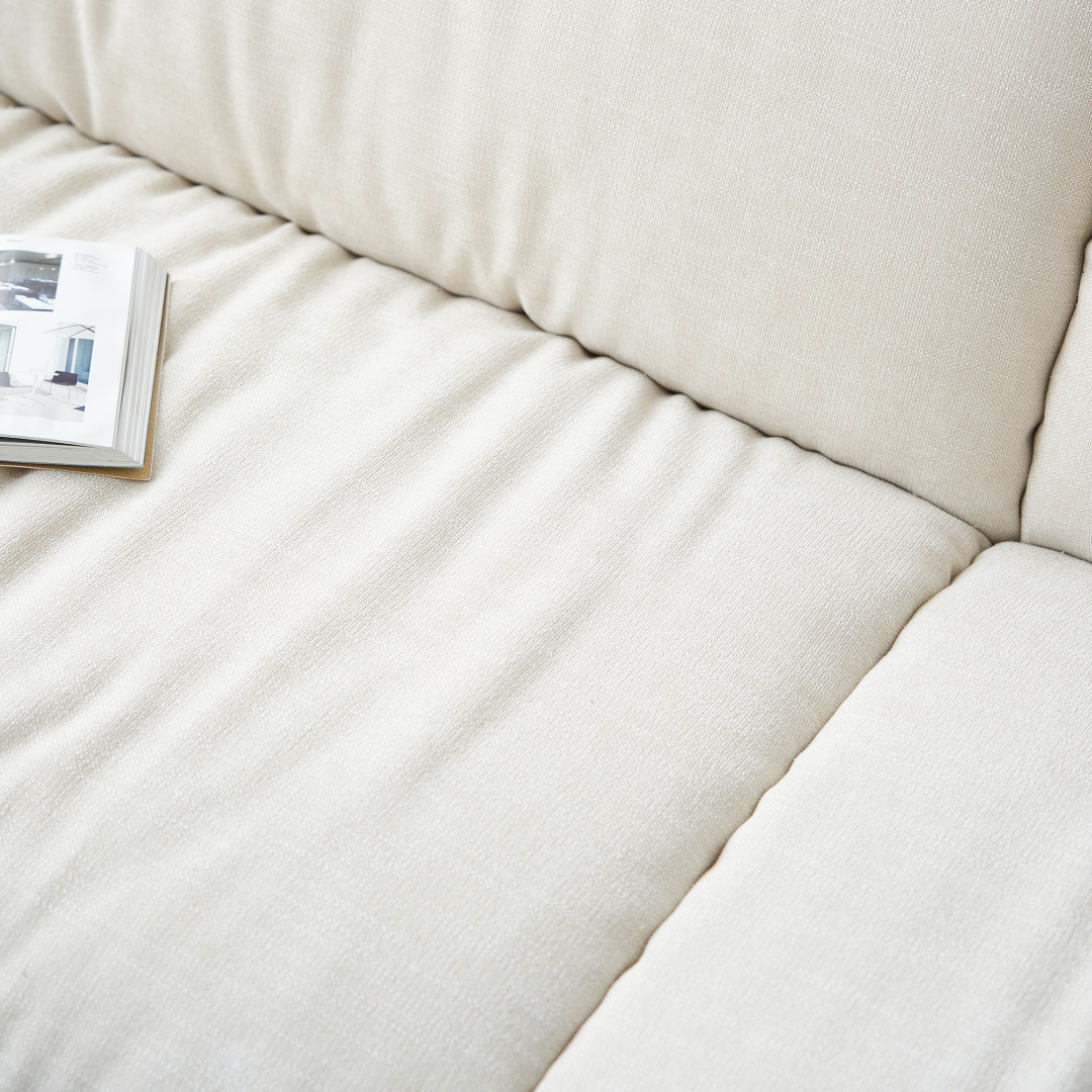 Canapé 3 places en tissu blanc cassé | Grado Wet