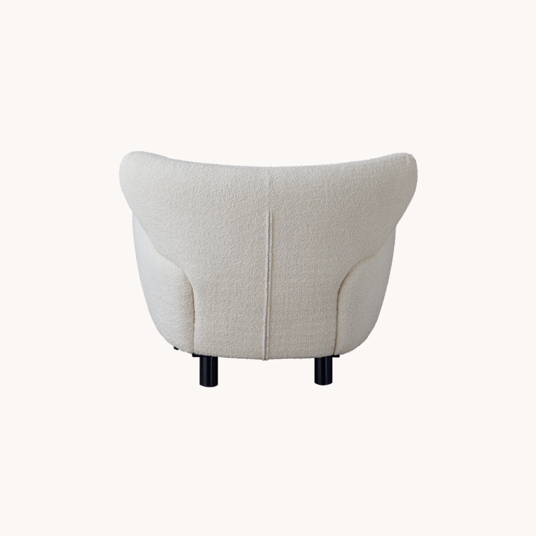 Fauteuil en tissu molletonné blanc | Grado Mermaid