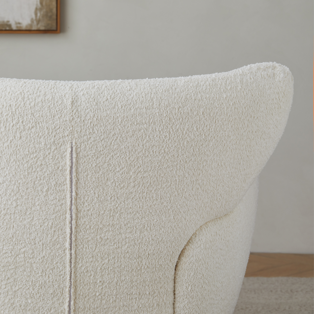 Fauteuil en tissu molletonné blanc | Grado Mermaid