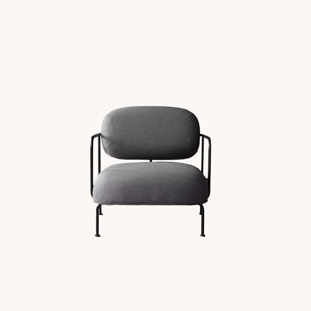 Fauteuil d'appoint en tissu gris | Grado Beatles