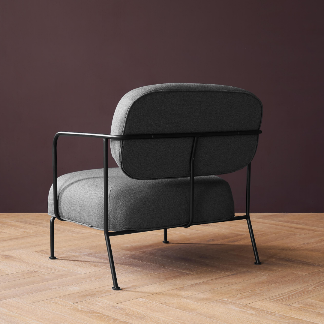 Fauteuil d'appoint en tissu gris | Grado Beatles