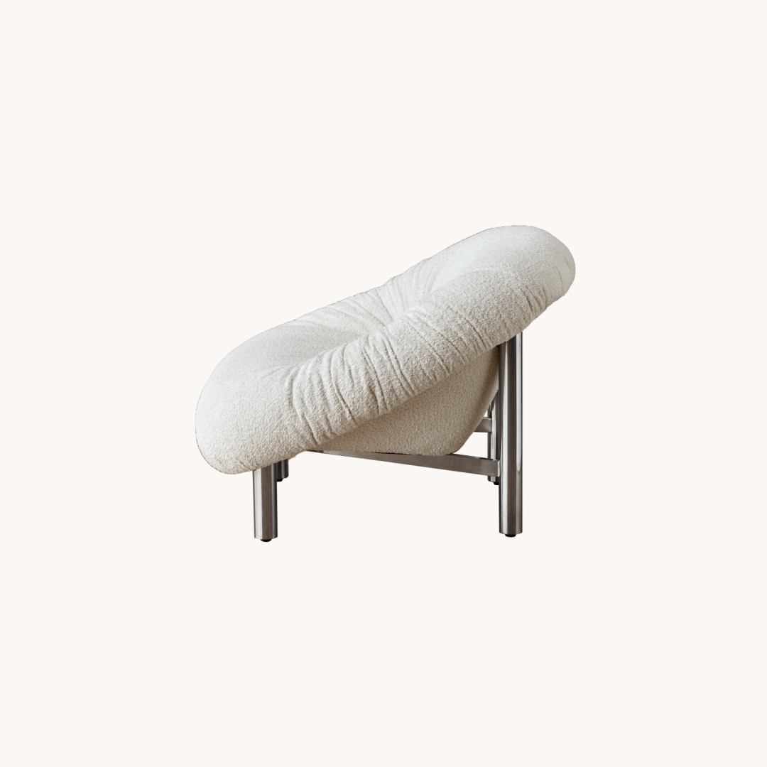 Fauteuil en tissu molletonné blanc | Grado Nestle