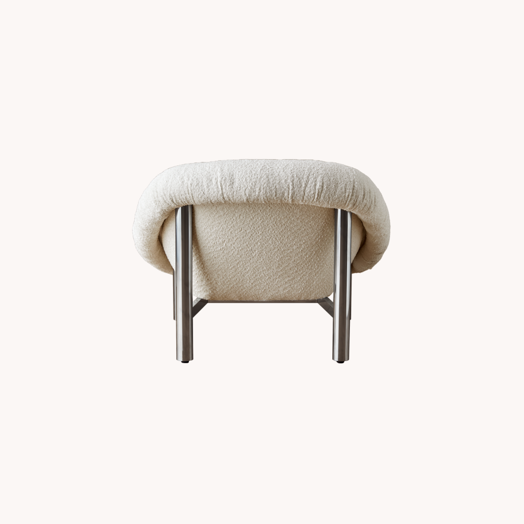 Fauteuil en tissu molletonné blanc | Grado Nestle