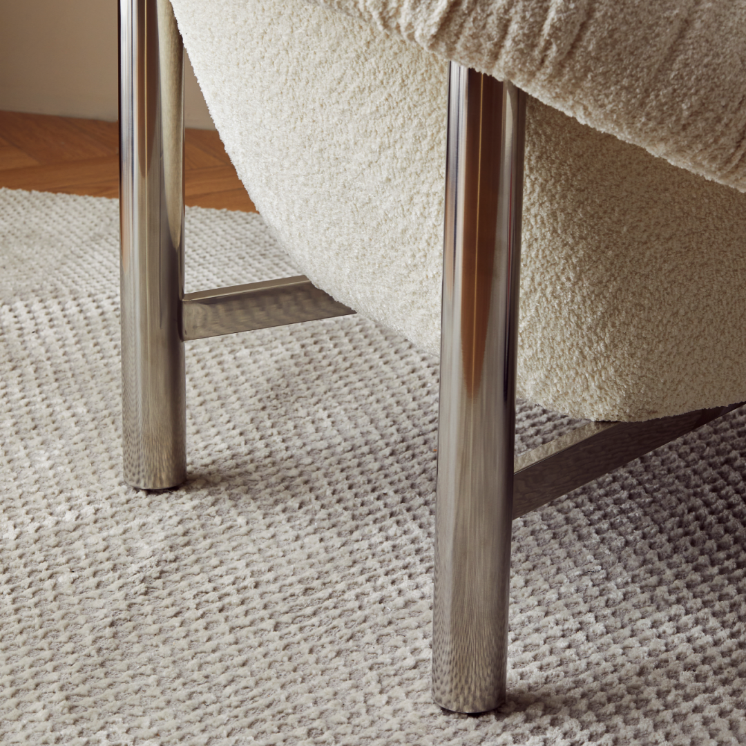 Fauteuil en tissu molletonné blanc | Grado Nestle