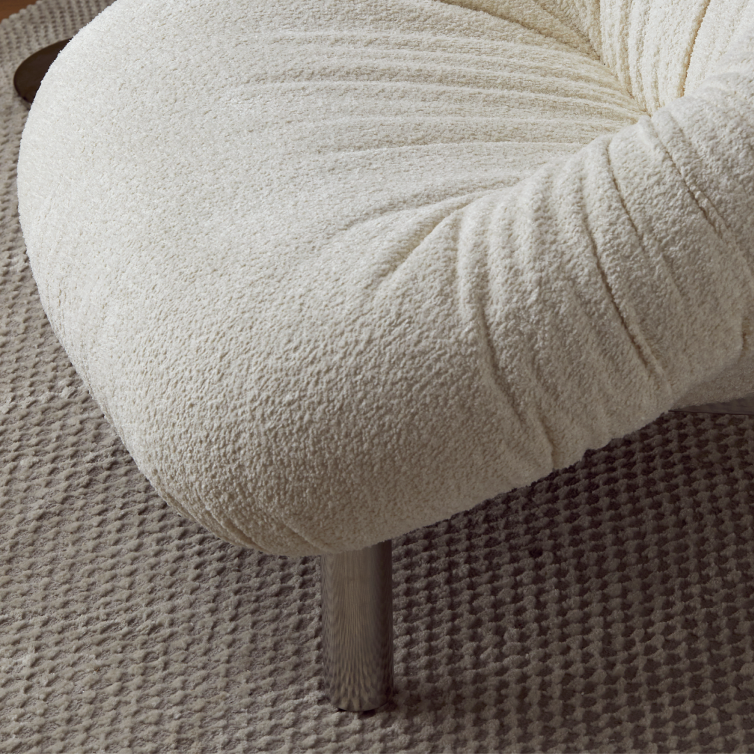 Fauteuil en tissu molletonné blanc | Grado Nestle