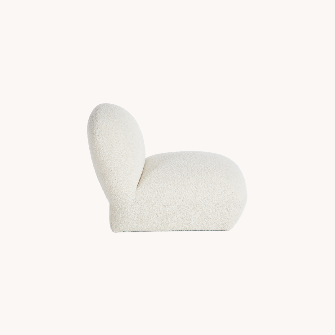 Fauteuil en tissu bouclé crème | Grado Tangy